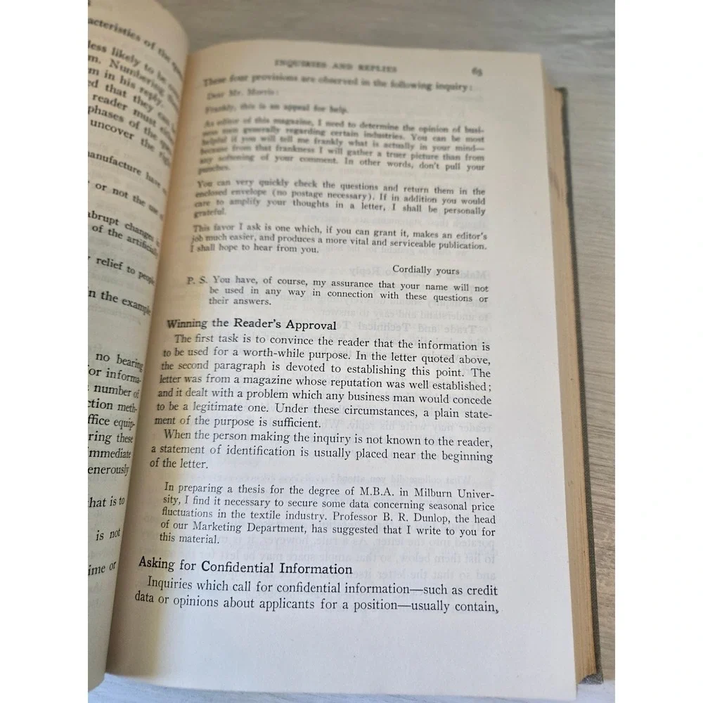 Vintage Business Letters‎ book, hardcopy 1941, desk display reference